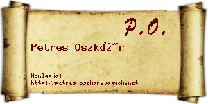 Petres Oszkár névjegykártya
