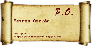 Petres Oszkár névjegykártya
